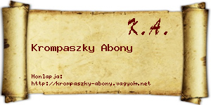 Krompaszky Abony névjegykártya